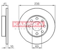 2x Bremsscheibe KAMOKA 103208 für OPEL CORSA CC S83 TR KADETT T85 Caravan F08