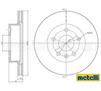 METELLI Bremsscheibe 230416 belüftet 276mm 22mm für Mercedes