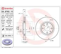 2x Bremsscheibe PRIME BREMBO 09.8760.10 für 207 308 307 PEUGEOT SW 2008 OPEL P17