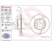 2X Brembo Bremsscheibe Vorderachse Prime Line für Citroën Fiat Peugeot