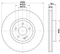 8DD 355 123-501 HELLA Bremsscheibe PRO