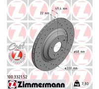 2x ZIMMERMANN Bremsscheibe SPORT COAT Z 100.3321.52