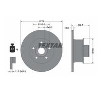2x Bremsscheibe TEXTAR 92022000 passend für SEAT SKODA VW AUDI