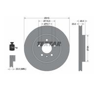 2x Bremsscheibe TEXTAR 92239803 passend für OPEL VAUXHALL