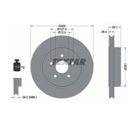 2x Bremsscheibe TEXTAR 92269803 passend für JEEP