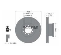 2x Bremsscheibe TEXTAR 93101300 passend für MERCEDES-BENZ