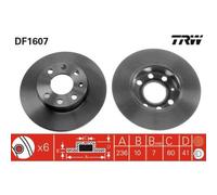 TRW Bremsscheibe df1607 voll 236mm 10mm für Opel Vaughall