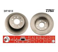 2x Bremsscheibe TRW DF1613 passend für OPEL VAUXHALL CHEVROLET