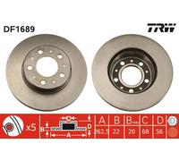 2x Bremsscheibe TRW DF1689 für VOLVO 740 744 745 Turbo Diesel