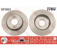 Bremsscheibe TRW DF3021 vorne, belüftet, hochkarbonisiert, 1 Stück
