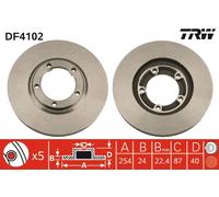 2x Bremsscheibe TRW DF4102 für MITSUBISHI STAREX GEAR 300 HYUNDAI SPACE A1 Bus 3