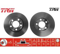 Bremsscheibe TRW DF4253 vorne, belüftet, 1 Stück