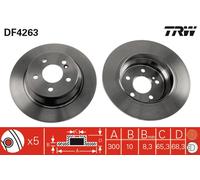 TRW Bremsscheibe df4263 300mm 10mm für Mercedes (BBDC)