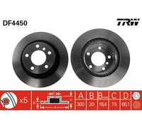 2x Bremsscheibe TRW DF4450 für BMW E90 E81 E91 E87 F21 F20 E93 F30 F80 E92 F22