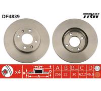 2x Bremsscheibe TRW DF4839 für RIO KIA HYUNDAI JB PBT PB MC ACCENT i20 1 3 CRDi