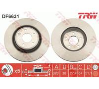 TRW DF6631 - Bremsscheibe