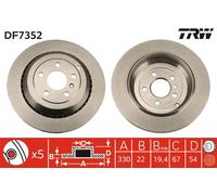 TRW Bremsscheibe df7352 330mm 22mm für Mercedes