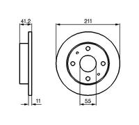 2x Bremsscheibe voll 0 986 479 119 BOSCH für DAIHATSU CUORE VI TREVIS CUORE VII
