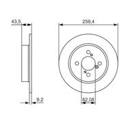 2x Bremsscheibe voll 0 986 479 792 BOSCH für SUZUKI SWIFT IV