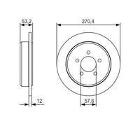 2x Bremsscheibe voll 0 986 479 A80 BOSCH für CHRYSLER DODGE
