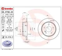 BREMBO Bremsscheibe 08473821 258mm 9mm für Mercedes LIFAN