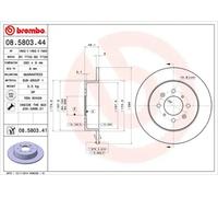 BREMBO Bremsscheibe COATED DISC LINE hinten rechts links voll 260mm für MG HONDA 08.5803.41