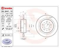 2x Bremsscheibe voll 08.9441.11 BREMBO für VOLVO S90 I V90 I Kombi