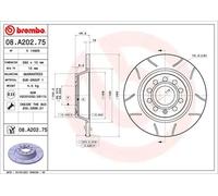2x Bremsscheibe voll 08.A202.75 BREMBO für AUDI SEAT SKODA VW