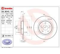 2x Bremsscheibe voll 08.B045.11 BREMBO für TOYOTA AVENSIS Stufenheck