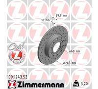 Zimmermann | Bremsscheibe | 100.1243.52