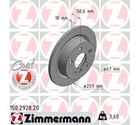 2x Bremsscheibe voll 150.2928.20 ZIMMERMANN für MINI MINI MINI Cabriolet