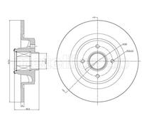 METELLI Bremsscheibe hinten rechts links voll 274,0mm für RENAULT 23-1457