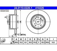 Bremsscheibe ATE 24.0110-0226.1 (2 Stk.) für Saab Opel 900 II Vectra B CC 9-5