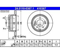 2x Bremsscheibe voll 24.0110-0367.1 ATE für HYUNDAI GRANDEUR SONATA V
