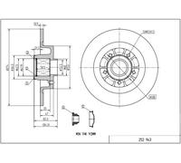 2x Bremsscheibe voll 252 943 HART für RENAULT LAGUNA II LAGUNA II Grandtour