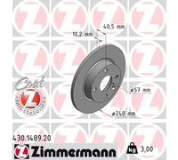Bremsscheibe Hinterachse Zimmermann 430.1489.20