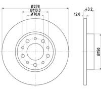 2x Bremsscheibe voll 8DD 355 112-541 HELLA für ALFA ROMEO 159 BRERA SPIDER