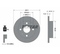 TEXTAR Bremsscheibe 92103700 211mm 11mm für DAIHATSU TOYOTA PERODUA