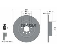 TEXTAR Bremsscheibe PRO hinten rechts links voll 276mm für ALFA ROMEO 92114703