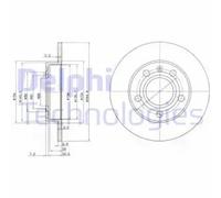 Bremsscheiben DELPHI BG2753C hinten, voll, 2 Stück
