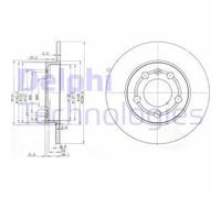 DELPHI Bremsscheibe bg3738 239mm 9mm für VW