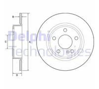 DELPHI BG4555C 2x Bremsscheiben Hinten Ø276mm voll Kompatibel mit MERCEDES-BENZ B-Klasse W246, W242 2464230012 246423001207 A2464230012