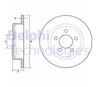 DELPHI Bremsscheibe hinten rechts links voll 285mm für JEEP BG4648