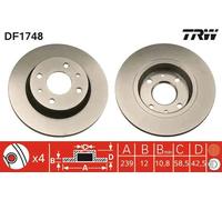 Bremsscheibe TRW DF1748 vorne, voll, 1 Stück
