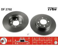 2x Bremsscheibe voll DF2792 TRW für ROVER MG