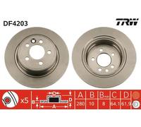 2x Bremsscheibe voll DF4203 TRW für ROVER MG