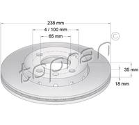 2x Bremsscheibe Vorderachse belüftet 104 027 TOPRAN für VW SEAT
