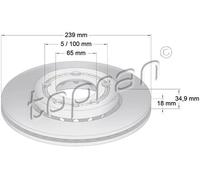 2x Bremsscheibe Vorderachse belüftet 109 522 TOPRAN für SKODA VW
