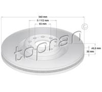 2x Bremsscheibe Vorderachse belüftet 114 839 TOPRAN für VW SKODA SEAT AUDI CUPRA