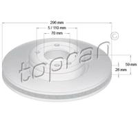 2x Bremsscheibe Vorderachse belüftet 200 939 TOPRAN für OPEL OMEGA A SENATOR B